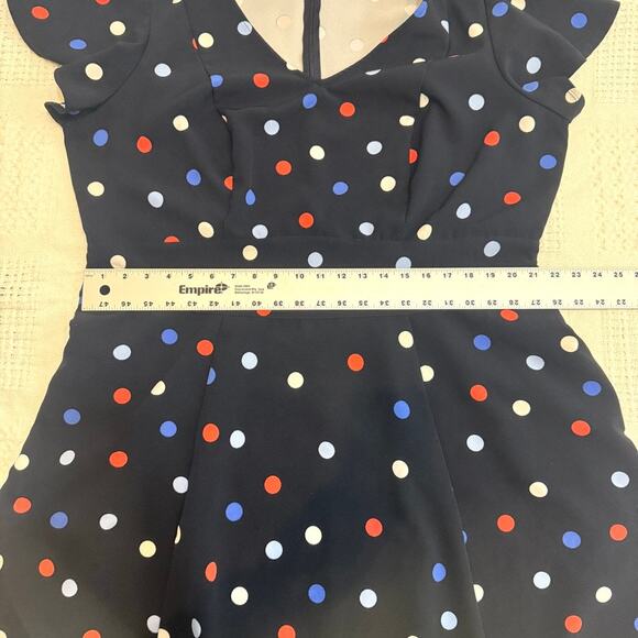 Lane Bryant 22 polka dot flutter sleeve fit and flare dress pockets D1 2749 - Picture 6 of 10
